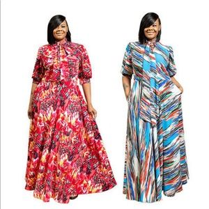 ❤️Long Printed Maxie Dress w/Pockets!